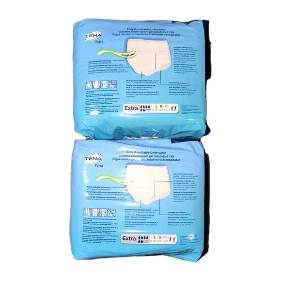 NEW Tena Extra Underwear Sz Lg Absorbent Breathable Odor Control (2 packs) 72332 - Picture 2 of 6